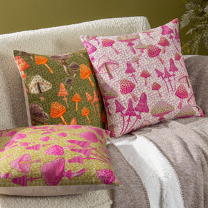 Mushroom Fields 45x45 Feather Filled Cushion Lilac - Canwell Interiors Limited - Riva