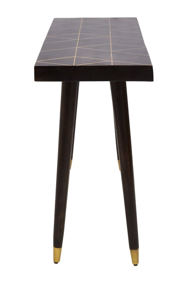 Naro Mango Wood And Gold Finishing Console Table - Canwell Interiors Limited - Xshowhome