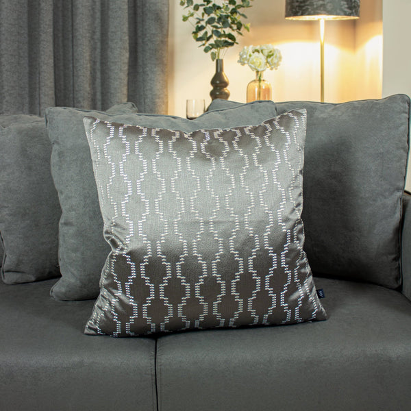 Nash 50x50 Feather Filled Cushion Fog/dark Grey - Canwell Interiors Limited - Riva