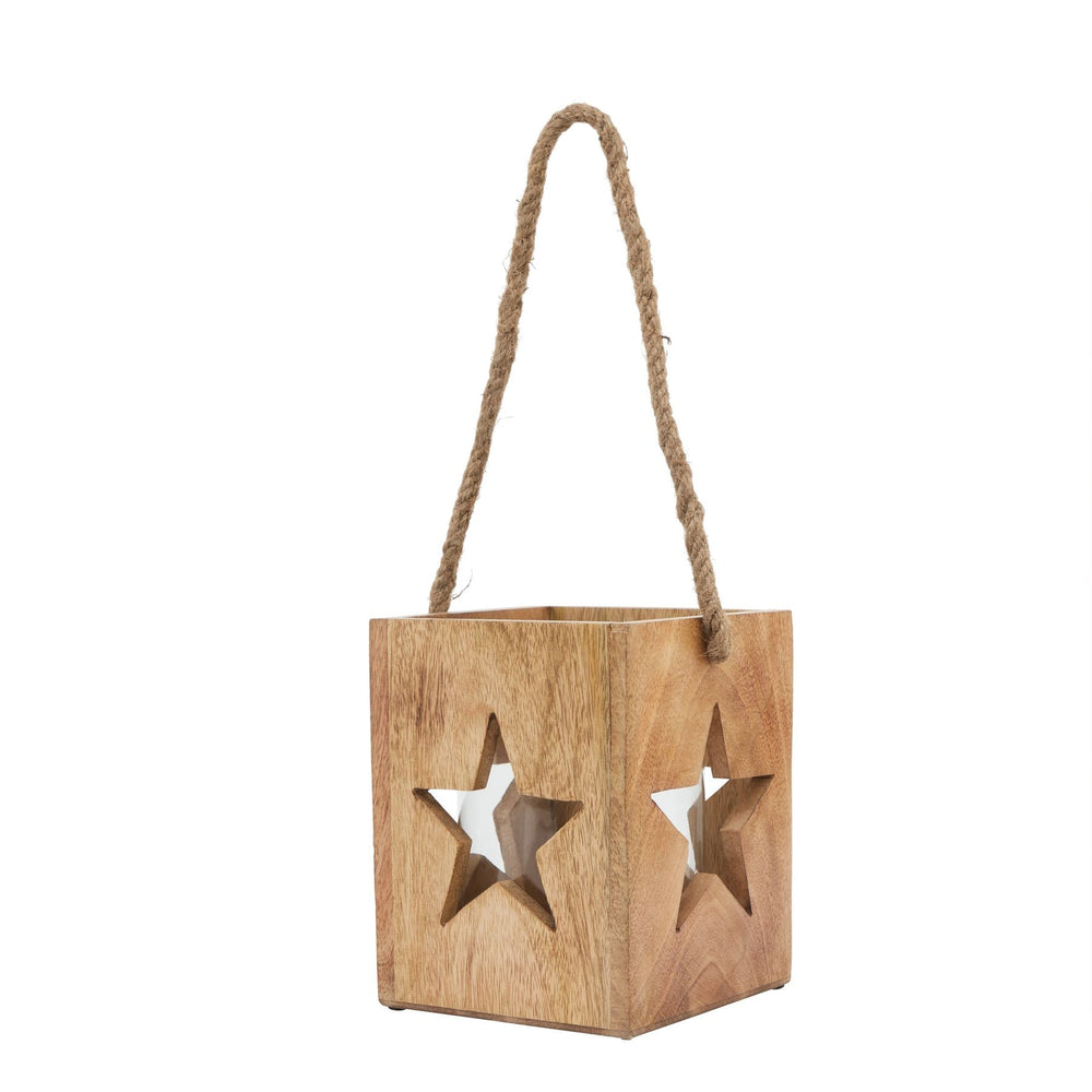 Natural Wooden Large Star Tealight Candle Holder - Canwell Interiors Limited - Hills