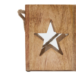 Natural Wooden Large Star Tealight Candle Holder - Canwell Interiors Limited - Hills
