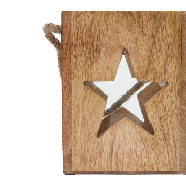 Natural Wooden Large Star Tealight Candle Holder - Canwell Interiors Limited - Hills