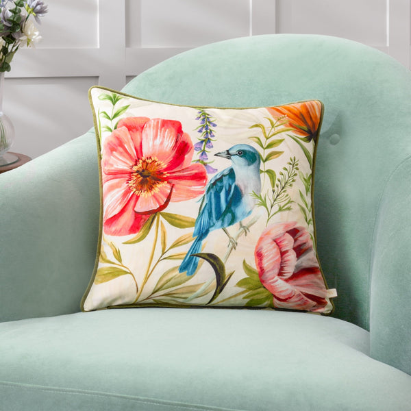 Nectar Garden Bluebird 43x43 Feather Filled Cushion Bloom - Canwell Interiors Limited - Riva