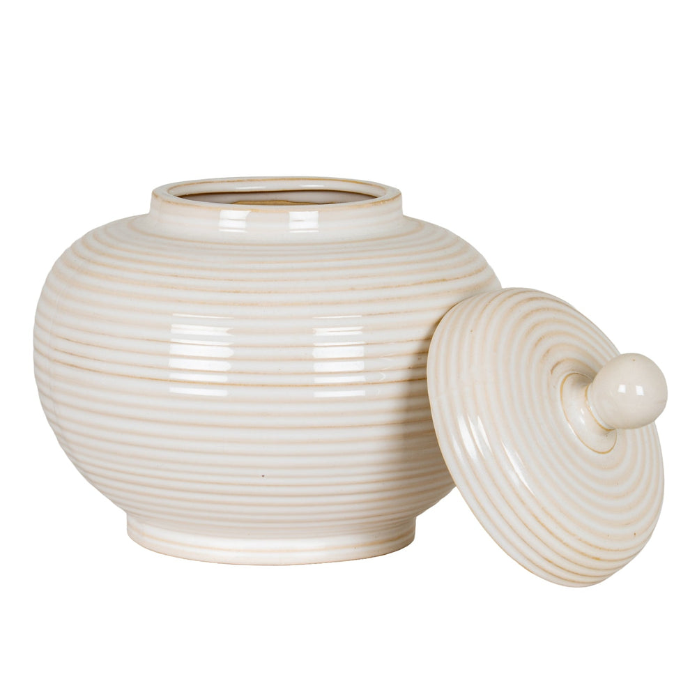 Neva Large Lidded Ceramic Jar - Canwell Interiors Limited - Hills