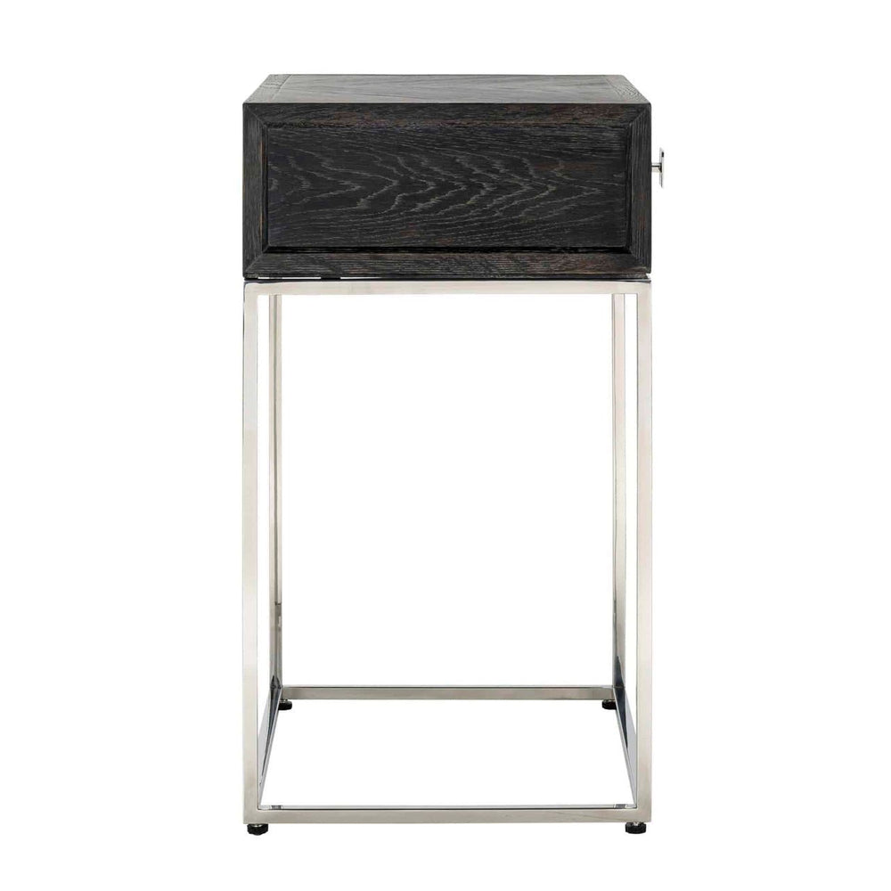 Nightstand Blackbone Silver 1 - Drawer (black Rustic) - Canwell Interiors Limited - Richmond