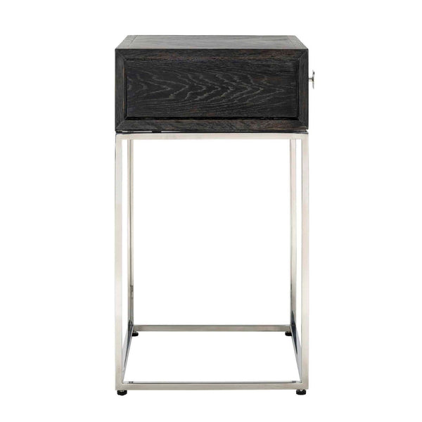 Nightstand Blackbone Silver 1 - Drawer (black Rustic) - Canwell Interiors Limited - Richmond