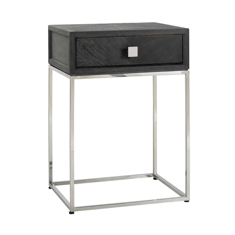 Nightstand Blackbone Silver 1 - Drawer (black Rustic) - Canwell Interiors Limited - Richmond