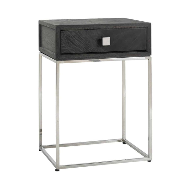 Nightstand Blackbone Silver 1 - Drawer (black Rustic) - Canwell Interiors Limited - Richmond