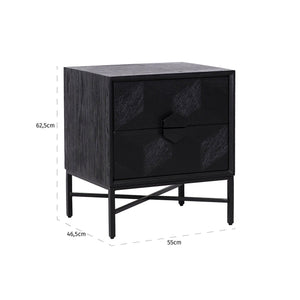 Nightstand Blax 2 - Drawer (black) - Canwell Interiors Limited - Richmond