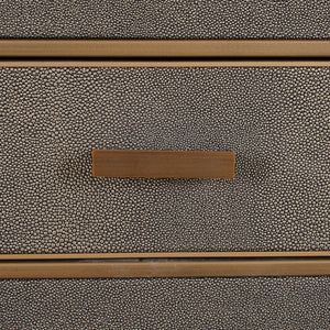 Nightstand Bloomville brass shagreen incl. glass top - Canwell Interiors Limited - Richmond