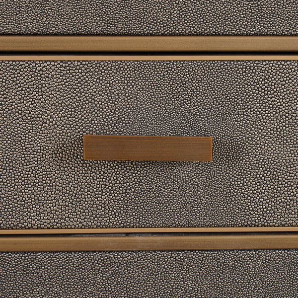 Nightstand Bloomville brass shagreen incl. glass top - Canwell Interiors Limited - Richmond