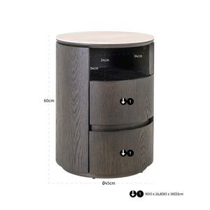 Nightstand Nando Brown 2-drawers - XShowhome Limited - Richmond