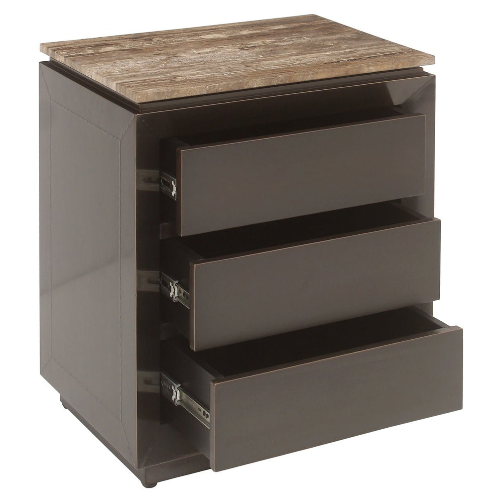Nightstand Russo ash brown 3 - drawers - Canwell Interiors Limited - Richmond