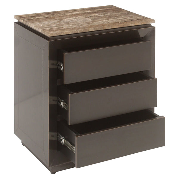 Nightstand Russo ash brown 3 - drawers - Canwell Interiors Limited - Richmond