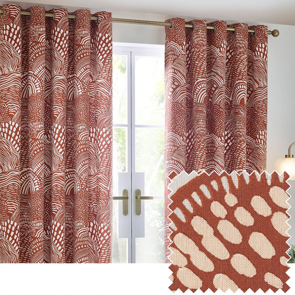 Nola 117x137 Eyelet Curtains Chestnut - Canwell Interiors Limited - Riva