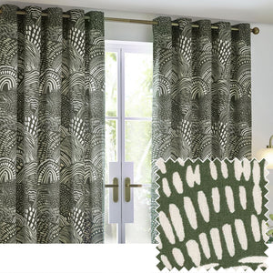 Nola 117x183 Eyelet Curtains Olive - Canwell Interiors Limited - Riva