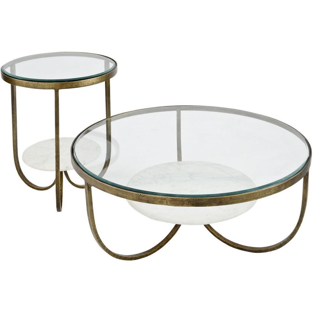 Nolita White Marble and Antique Gold Iron Coffee Table - XShowhome Limited - Libra