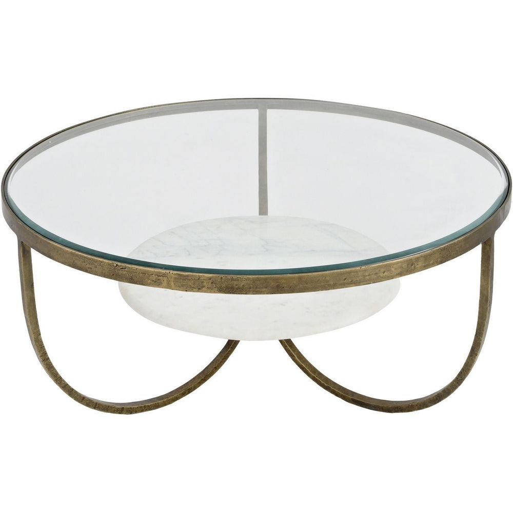 Nolita White Marble and Antique Gold Iron Coffee Table - XShowhome Limited - Libra