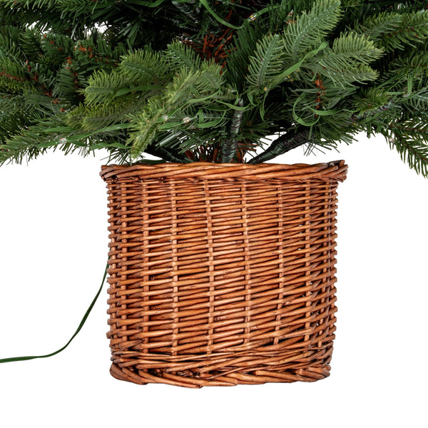 Norway Fir Pre - Lit LLED 300L Fir Tree In Rattan Pot - Canwell Interiors Limited - Hills