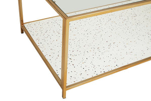 Novi Glass And White Terrazzo Gold Frame Coffee Table - Canwell Interiors Limited - Xshowhome