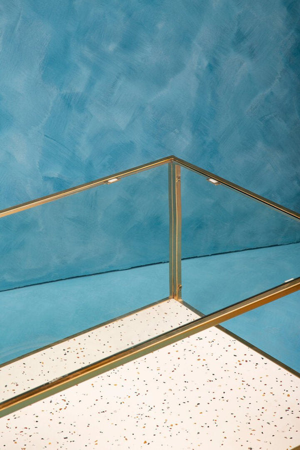 Novi Glass And White Terrazzo Gold Frame Coffee Table - Canwell Interiors Limited - Xshowhome