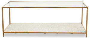 Novi Glass And White Terrazzo Gold Frame Coffee Table - XShowhome Limited - Xshowhome