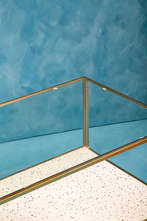 Novi Glass And White Terrazzo Gold Frame Coffee Table - XShowhome Limited - Xshowhome