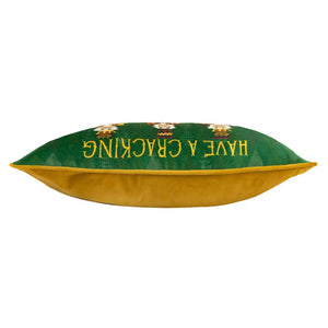 Nutcracker Cracking Christmas 30x50 Feather Filled Cushion Green - Canwell Interiors Limited - Riva