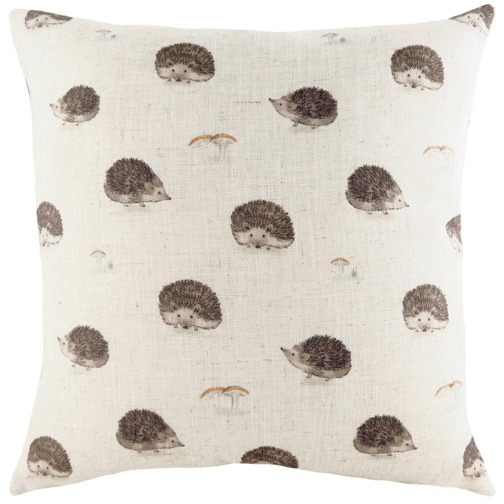 Oakwood Hedgehog Repeat 43x43 Feather Filled Cushion - Canwell Interiors Limited - Riva