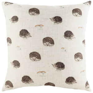 Oakwood Hedgehog Repeat 43x43 Feather Filled Cushion - Canwell Interiors Limited - Riva