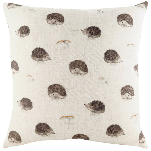 Oakwood Hedgehog Repeat 43x43 Feather Filled Cushion - Canwell Interiors Limited - Riva