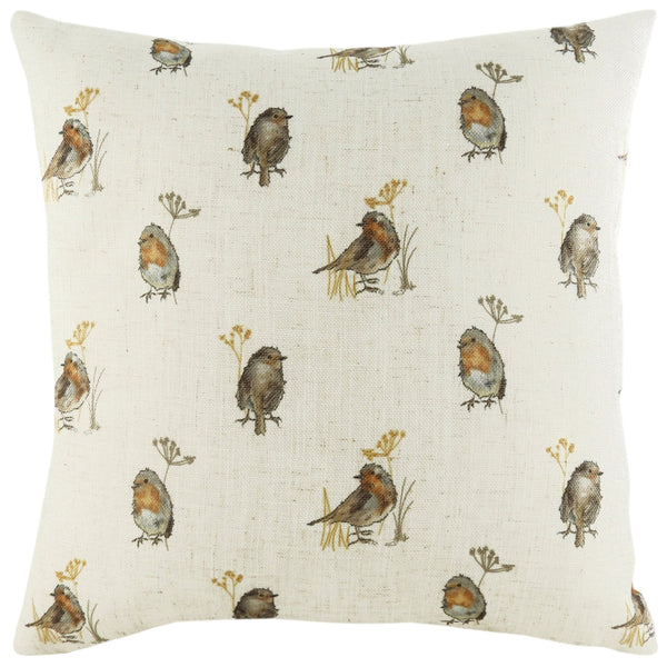 Oakwood Robin Repeat 43x43 Feather Filled Cushion - Canwell Interiors Limited - Riva