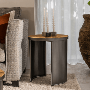 Oban Round Lamp Table - Pleated Leg - XShowhome Limited - XShowhome
