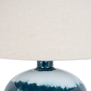 Ocean Shadows Squat Table Lamp With Linen Shade - Canwell Interiors Limited - Hills