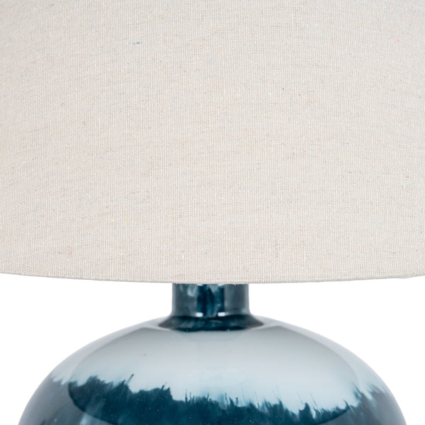 Ocean Shadows Squat Table Lamp With Linen Shade - Canwell Interiors Limited - Hills