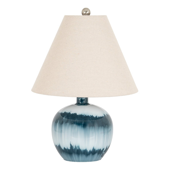 Ocean Shadows Squat Table Lamp With Linen Shade - Canwell Interiors Limited - Hills