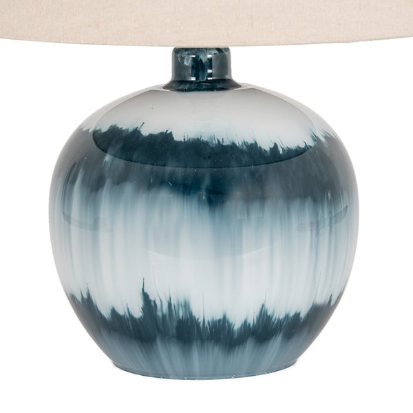 Ocean Shadows Squat Table Lamp With Linen Shade - Canwell Interiors Limited - Hills