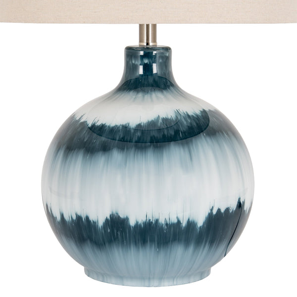Ocean Shadows Table Lamp With Linen Shade - Canwell Interiors Limited - Hills