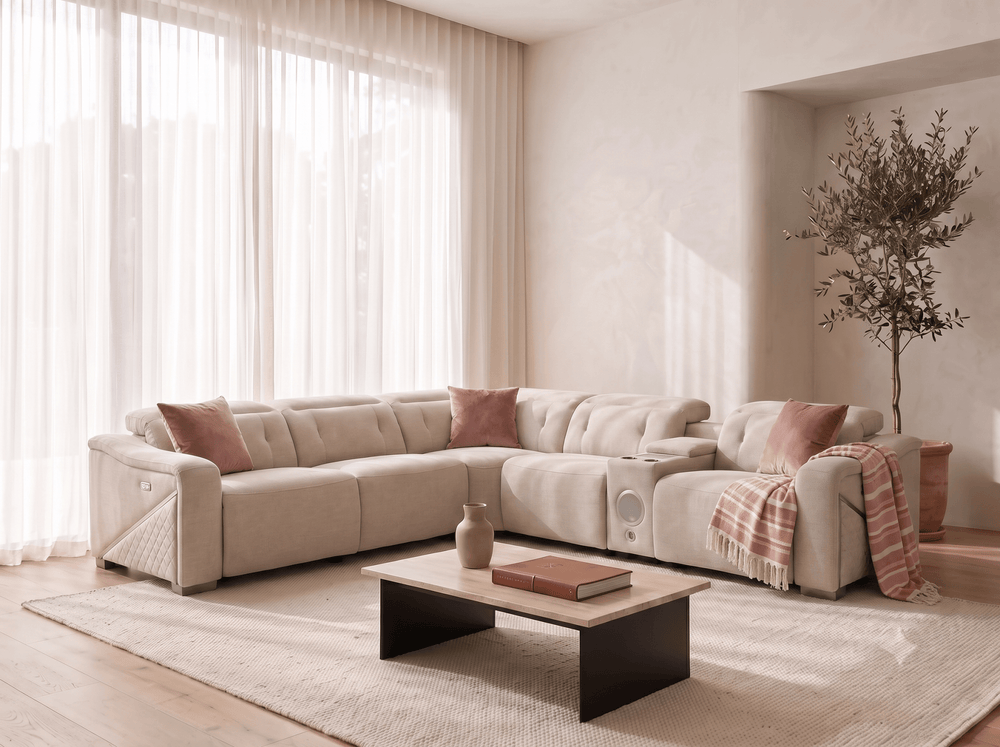 Ohio Electric Recliner Sofa Beige Large Corner - XShowhome Limited - Xshowhome