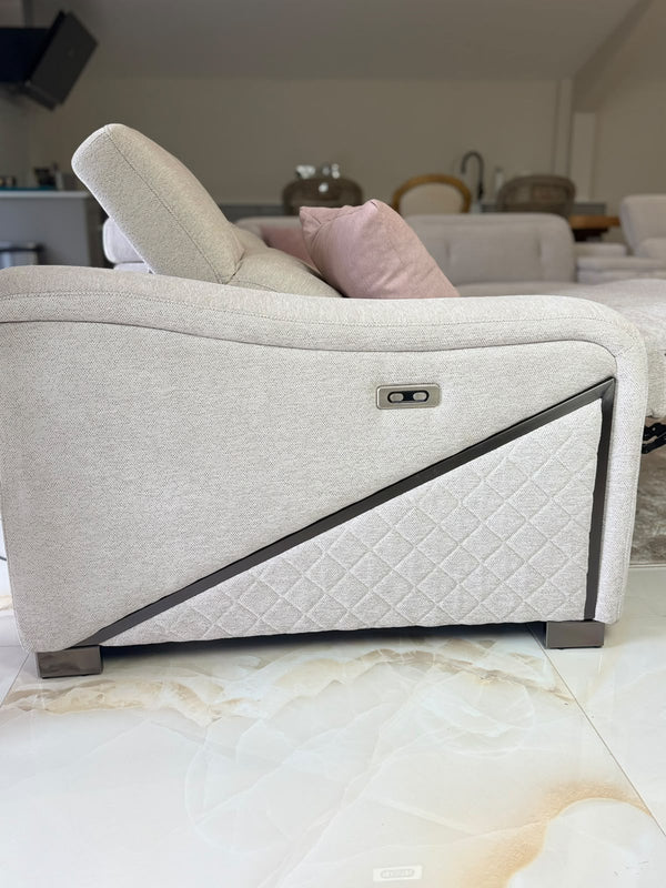 Ohio Electric Recliner Sofa Beige Large Corner - XShowhome Limited - Xshowhome