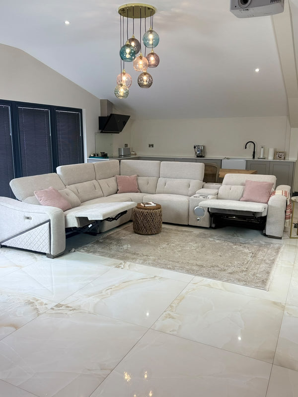 Ohio Electric Recliner Sofa Beige Large Corner - XShowhome Limited - Xshowhome