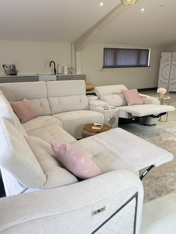 Ohio Electric Recliner Sofa Beige Large Corner - XShowhome Limited - Xshowhome