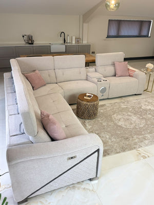 Ohio Electric Recliner Sofa Beige Large Corner - XShowhome Limited - Xshowhome