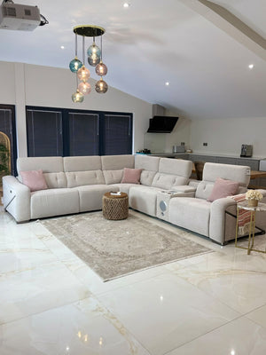Ohio Electric Recliner Sofa Beige Large Corner - XShowhome Limited - Xshowhome