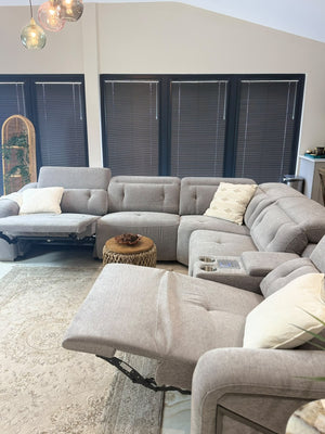 Ohio Electric Recliner Sofa Grey Large Corner - XShowhome Limited - Xshowhome