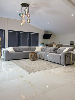 Ohio Electric Recliner Sofa Grey Large Corner - XShowhome Limited - Xshowhome