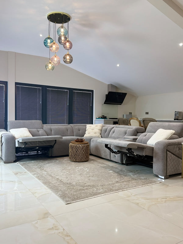 Ohio Electric Recliner Sofa Grey Large Corner - XShowhome Limited - Xshowhome