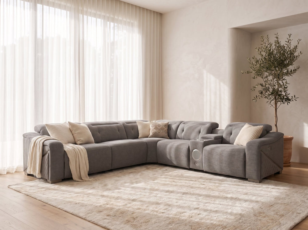 Ohio Electric Recliner Sofa Grey Large Corner - XShowhome Limited - Xshowhome
