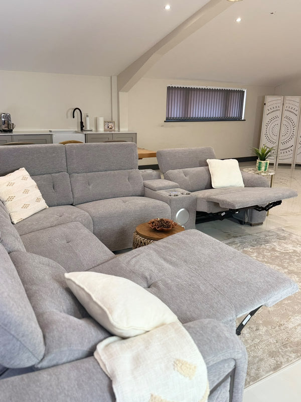 Ohio Electric Recliner Sofa Grey Large Corner - XShowhome Limited - Xshowhome