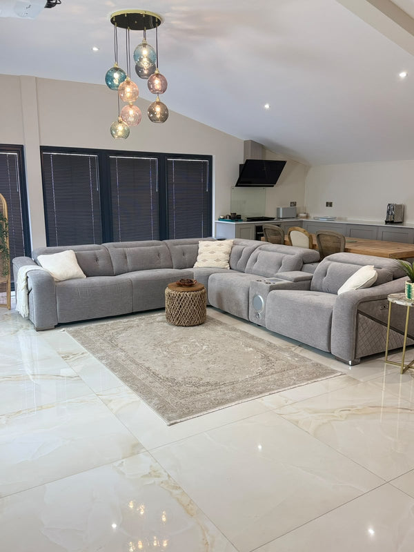 Ohio Electric Recliner Sofa Grey Large Corner - XShowhome Limited - Xshowhome